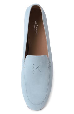 Женские замшевые лоферы KITON светло-голубого цвета, арт. D57803N01008 | Фото 6 (Материал внутренний: Натуральная кожа; Драгоценные камни: Проставлено; Каблук высота: Низкий; Материал сплава: Проставлено; Подошва: Плоская; Материал внешний: Замша, Натуральная кожа)