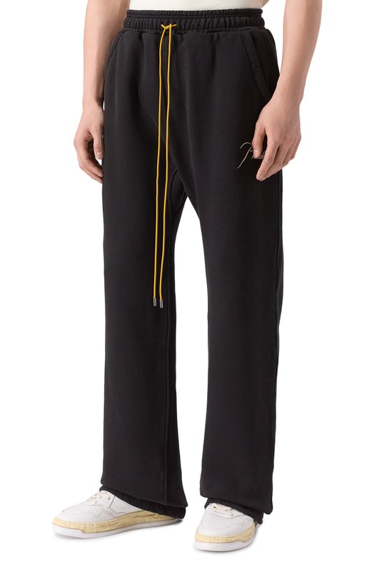 Хлопковые брюки Rhude RHPS26PA01012 Чёрный  RHPS26PA01012 Фото 3