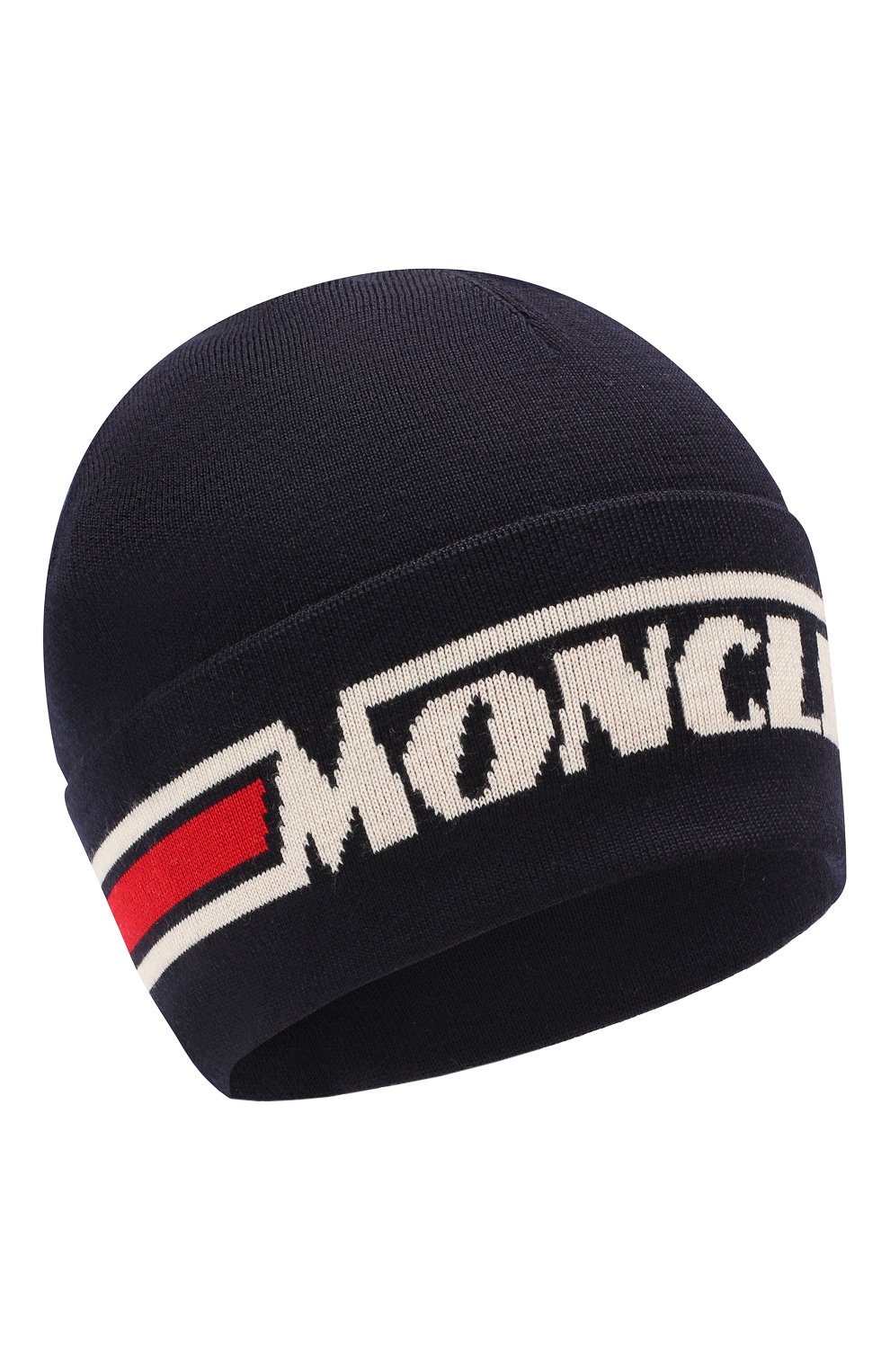 Шерстяная шапка MONCLER темно-синего цвета по цене 14700 руб., арт. F1-091-9Z702-00-A9332, фото 1 Шерстяная шапка MONCLER, арт. F1-091-9Z702-00-A9332, фото 1
