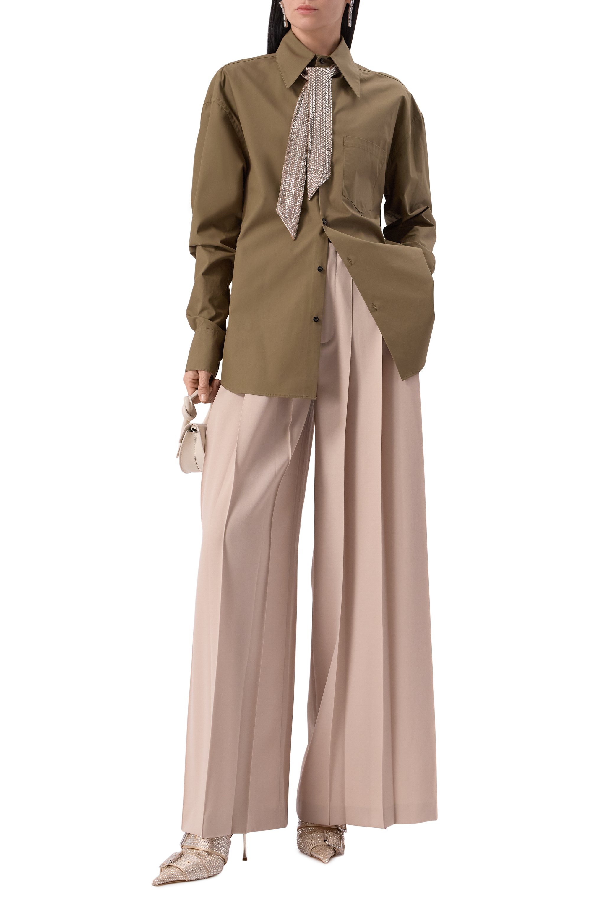 Хлопковая рубашка GIUSEPPE DI MORABITO хаки цвета по цене 52750 руб., арт. 04SST0231X 04425, фото 2 Хлопковая рубашка GIUSEPPE DI MORABITO, арт. 04SST0231X 04425, фото 2