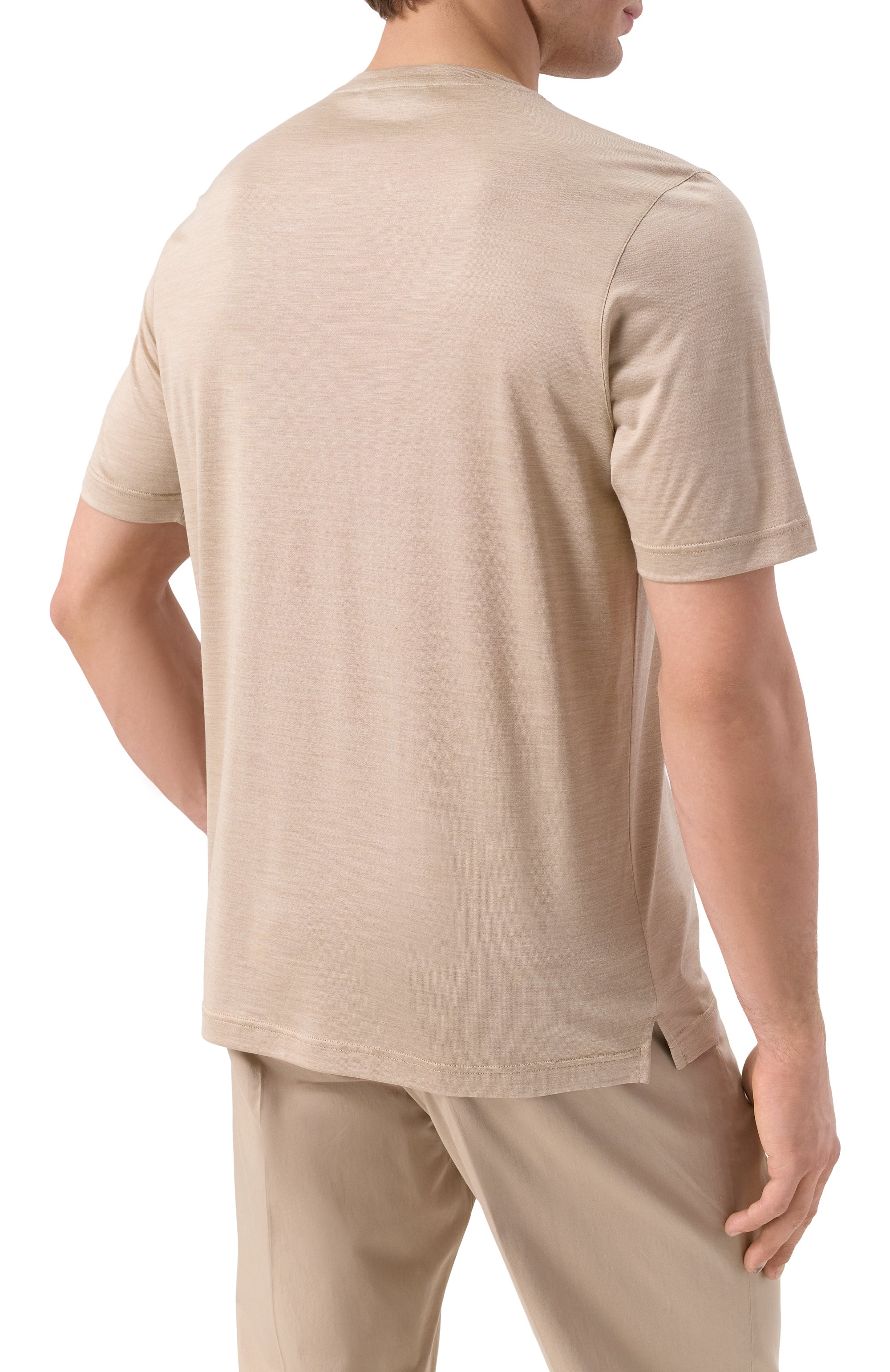 Шелковая футболка GRAN SASSO бежевого цвета по цене 28100 руб., арт. 60133/78311, фото 4 Шелковая футболка GRAN SASSO, арт. 60133/78311, фото 4