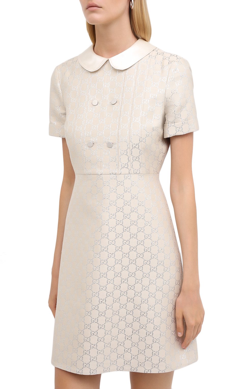 Платье из шерсти и шелка GUCCI кремового цвета по цене 374400 руб., арт. 628947/ZAE07, фото 3 Платье из шерсти и шелка GUCCI, арт. 628947/ZAE07, фото 3