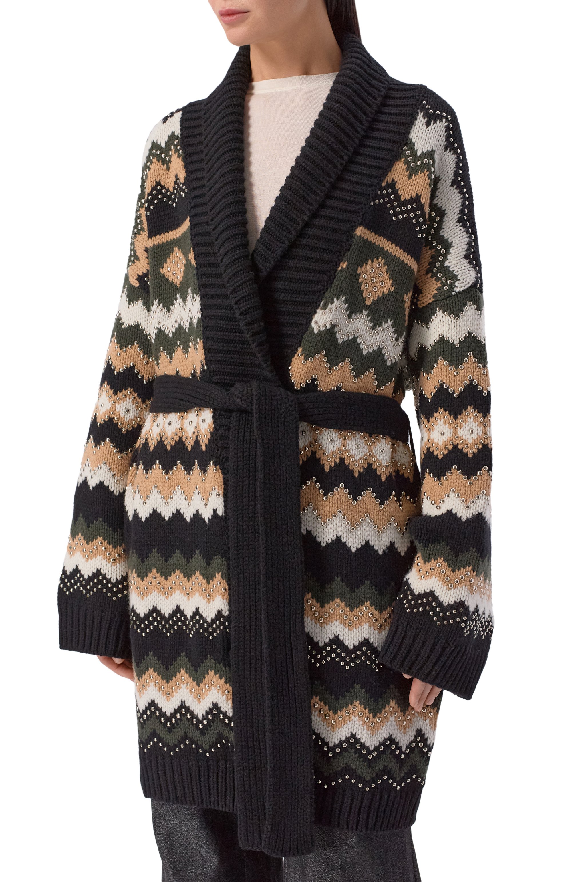 Кардиган из шерсти и кашемира ELIE SAAB, арт. J0174EF25/CK010, фото 3