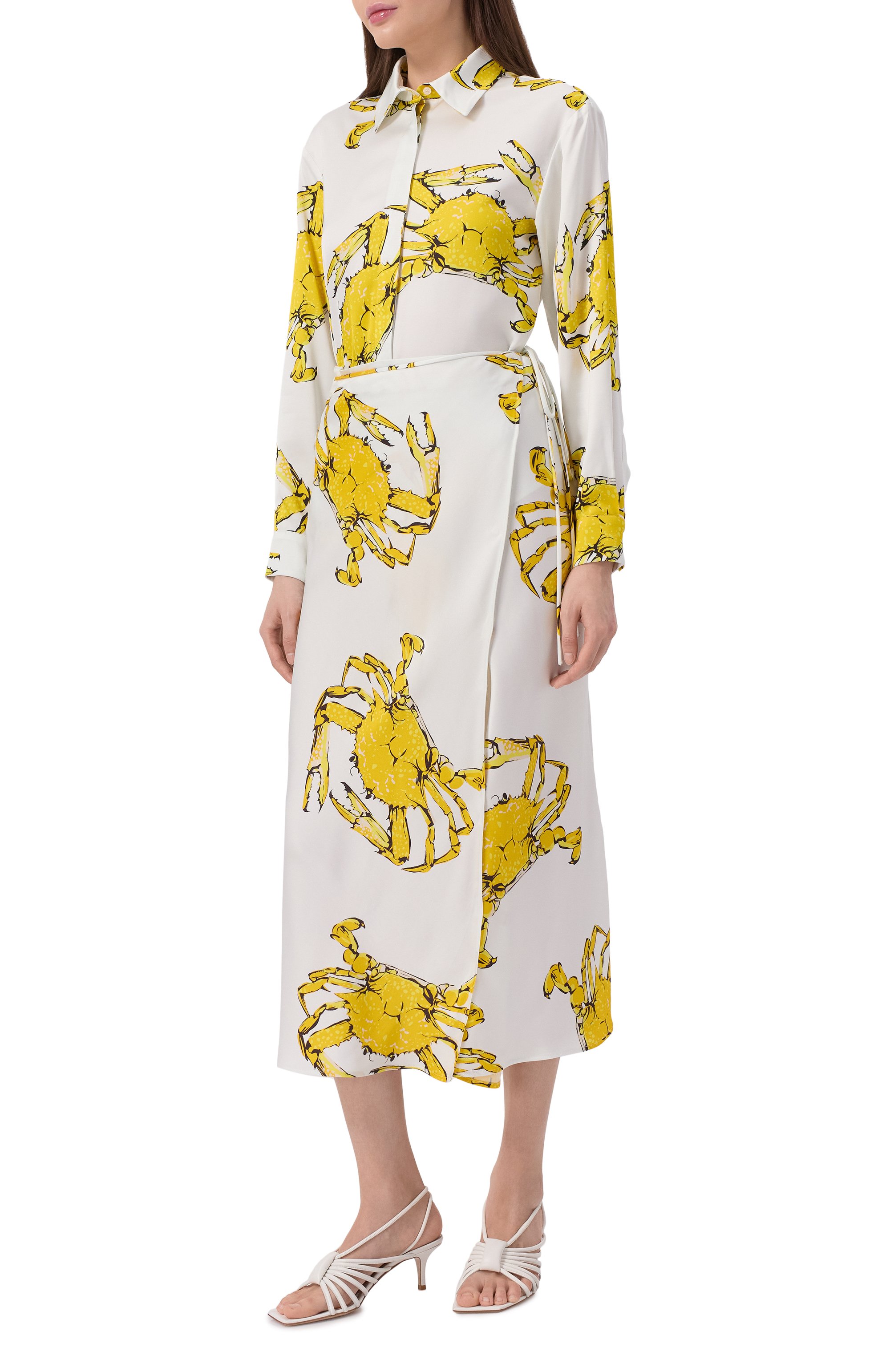 Рубашка из вискозы MSGM белого цвета по цене 36750 руб., арт. 3841MDE24A/257152, фото 2 Рубашка из вискозы MSGM, арт. 3841MDE24A/257152, фото 2