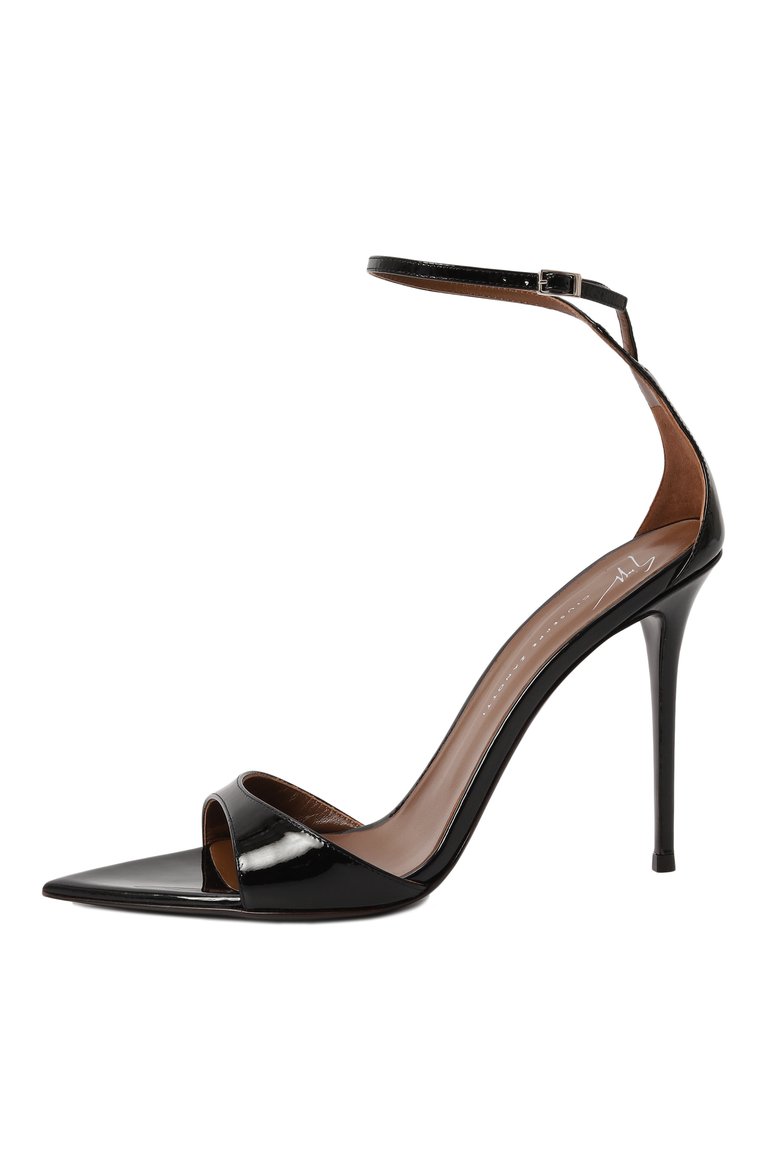 Женские кожаные босоножки intriigo strap 105 GIUSEPPE ZANOTTI DESIGN черного цвета, арт. I400005 | Фото 4 (Подошва: Плоская; Каблук высота: Высокий; Материал внутренний: Натуральная кожа; Материал внешний: Натуральная кожа; Каблук тип: Шпилька)