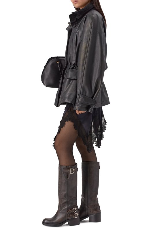 Кожаные сапоги Dakota Chloé CHC25A12ESY Чёрный  CHC25A12ESY Фото 3