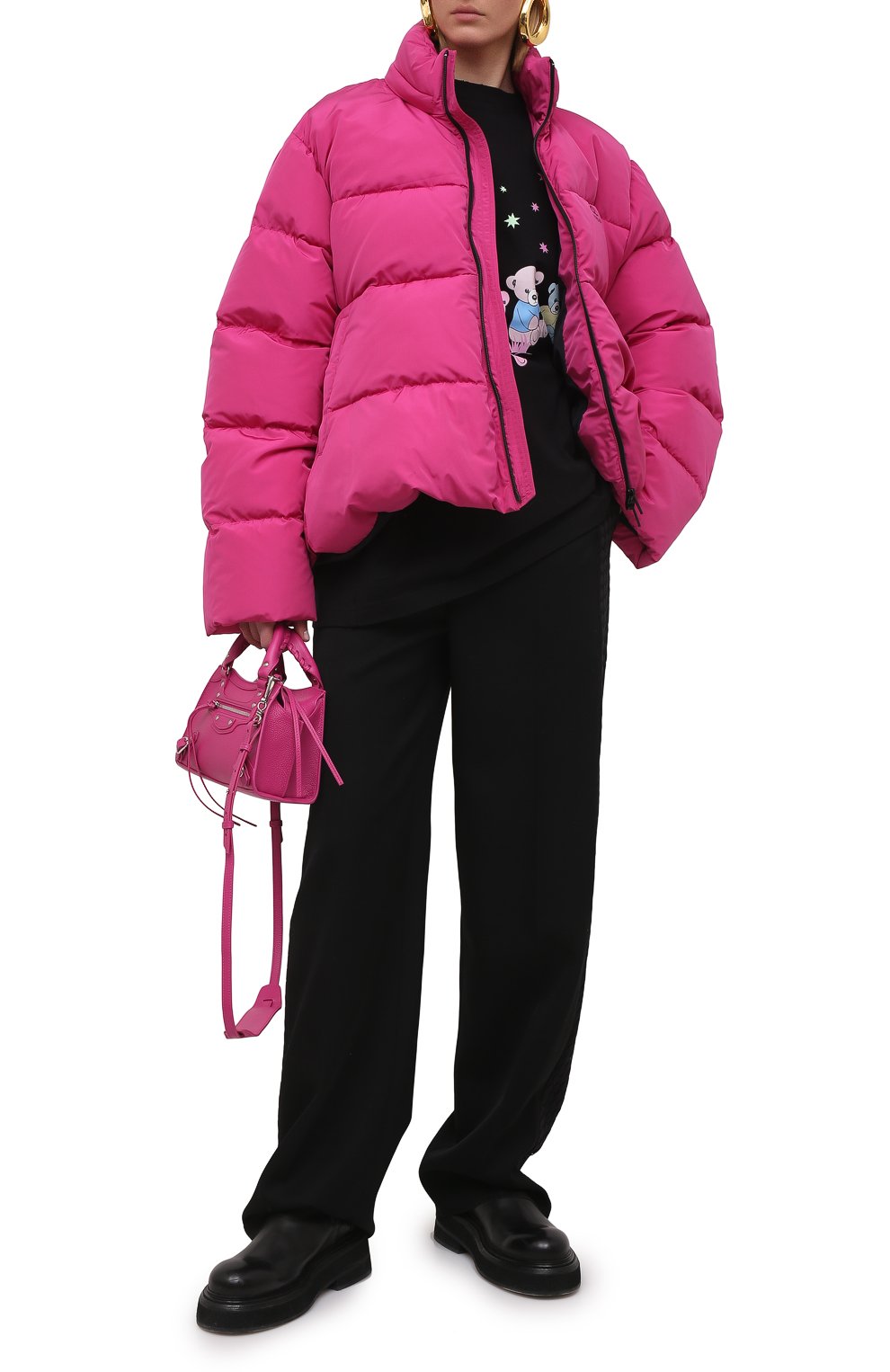 Хлопковая футболка BALENCIAGA черного цвета по цене 89950 руб., арт. 641532/TJVI1, фото 2 Хлопковая футболка BALENCIAGA, арт. 641532/TJVI1, фото 2