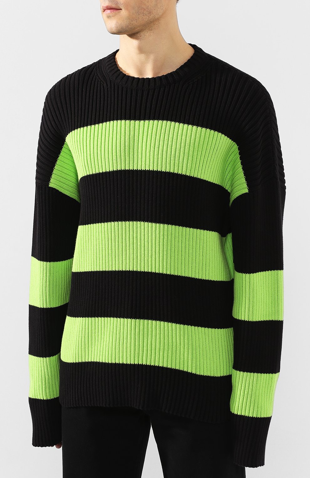 Хлопковый свитер BALENCIAGA зеленого цвета по цене 81950 руб., арт. 608760/T3162, фото 3 Хлопковый свитер BALENCIAGA, арт. 608760/T3162, фото 3