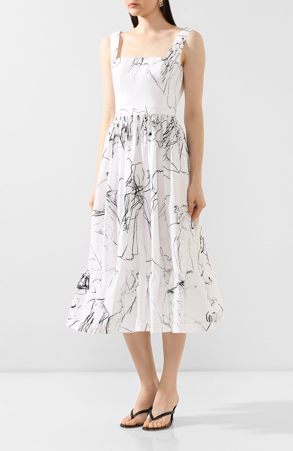 Хлопковое платье ALEXANDER MCQUEEN, арт. 623552/QDAA0, фото 3