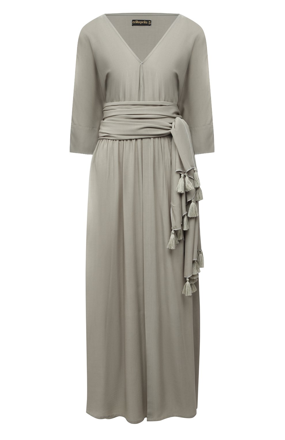 Платье из вискозы ERIKA PENA хаки цвета по цене 32950 руб., арт. VER0MAXIDRESS, фото 1 Платье из вискозы ERIKA PENA, арт. VER0MAXIDRESS, фото 1