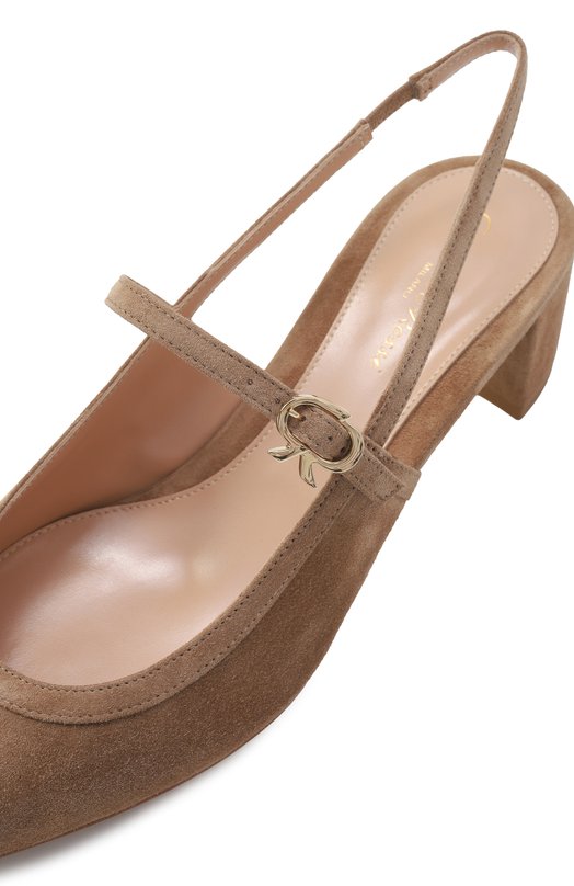 Замшевые туфли Piper Sling 45 Gianvito Rossi G95575.45RIC.CAMCAML Бежевый  G95575.45RIC.CAMCAML Фото 7