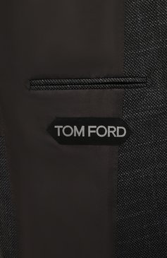 Мужской пиджак из шерсти и шелка TOM FORD темно-серого цвета, арт. 918R33/15ER40 | Фото 6 (Материал внешний: Шерсть; Рукава: Длинные; Длина (для топов): Стандартные; Региональные ограничения белый список (Axapta Mercury): RU; Материал сплава: Проставлено; Стили: Классический; Случай: Формальный; 1-2-бортные: Однобортные; Драгоценные камни: Проставлено; Материал подклада: Шелк, Купро; Пиджаки М: Приталенный)