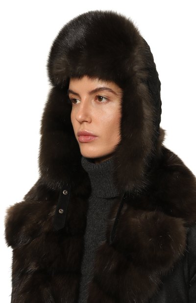 Утепленная шапка-ушанка с отделкой из соболя BLACK SABLE, арт. BS-24005EB, фото 2