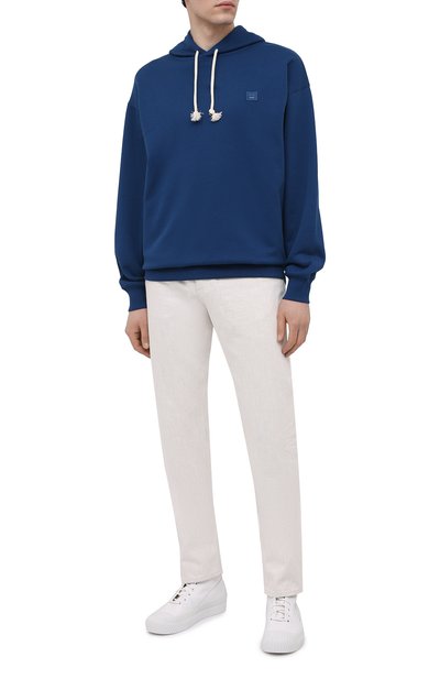 Хлопковое худи ACNE STUDIOS синего цвета по цене 34050 руб., арт. CI0009/M, фото 2 Хлопковое худи ACNE STUDIOS, арт. CI0009/M, фото 2