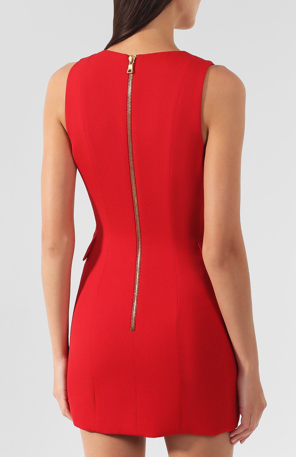 Шерстяное платье BALMAIN красного цвета по цене 238500 руб., арт. SF16144/W034, фото 4 Шерстяное платье BALMAIN, арт. SF16144/W034, фото 4