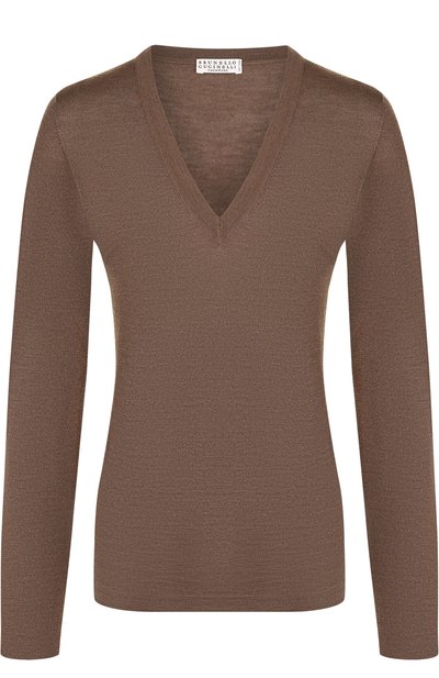 Женский пуловер из смеси кашемира и шелка BRUNELLO CUCINELLI, арт. M13800002