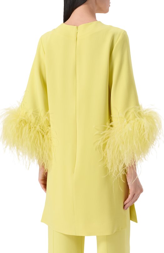 Топ с отделкой перьями Elie Saab T0292ERC26/CD023 Жёлтый  T0292ERC26/CD023 Фото 4