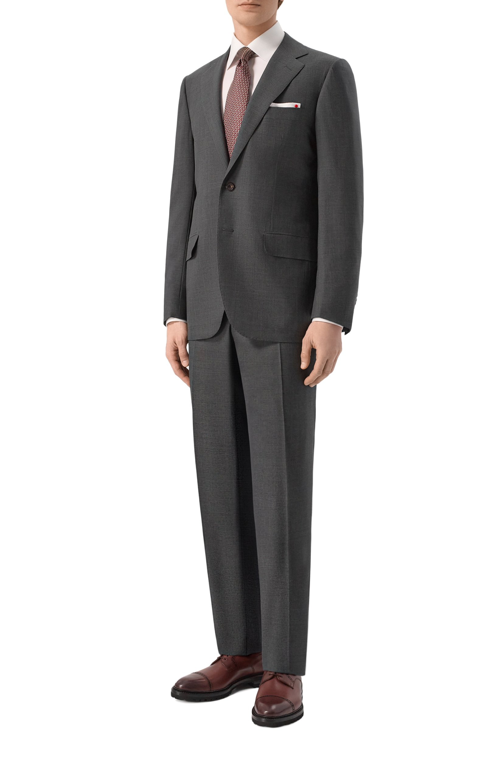 Шерстяной костюм KITON темно-серого цвета по цене 1180000 руб., арт. UA81K09828_002, фото 1 Шерстяной костюм KITON, арт. UA81K09828_002, фото 1