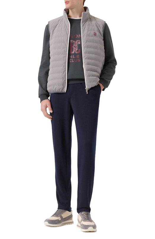 Хлопковый свитшот Brunello Cucinelli MW8633380G Серый  MW8633380G Фото 2
