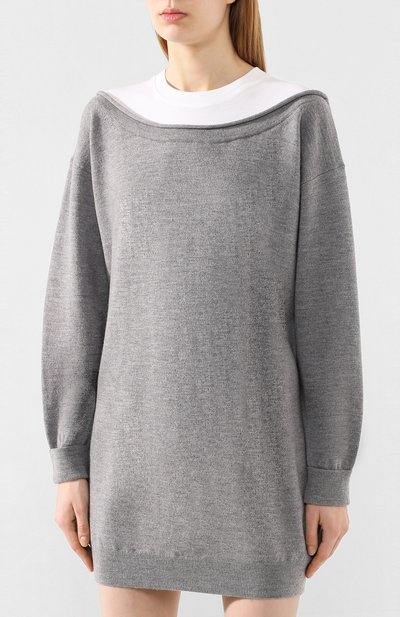 Шерстяное платье ALEXANDERWANG.T серого цвета по цене 55950 руб., арт. 4KC1206073, фото 3 Шерстяное платье ALEXANDERWANG.T, арт. 4KC1206073, фото 3