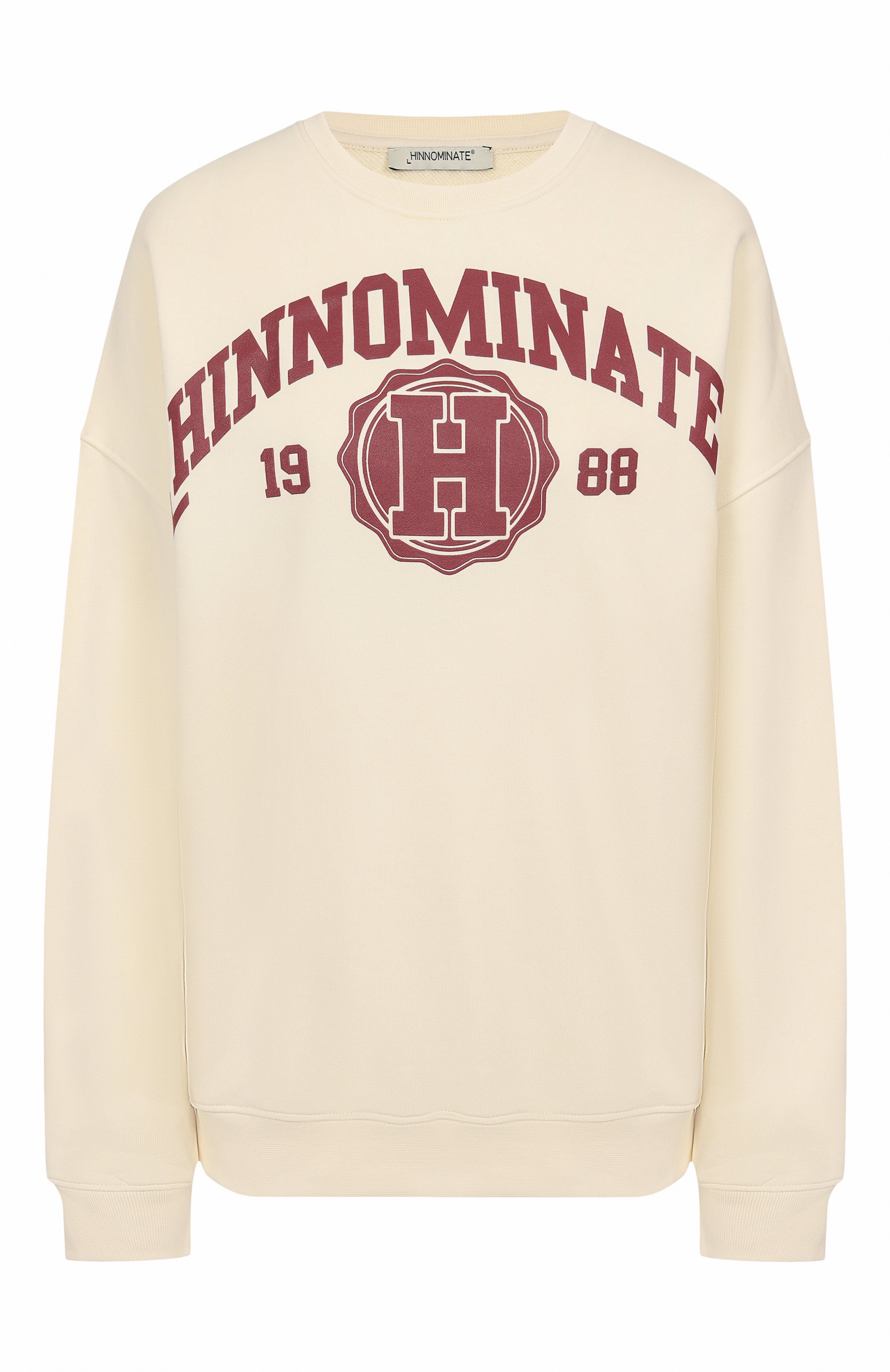 Хлопковый свитшот HINNOMINATE кремового цвета по цене 13200 руб., арт. HMABW02070, фото 1 Хлопковый свитшот HINNOMINATE, арт. HMABW02070, фото 1