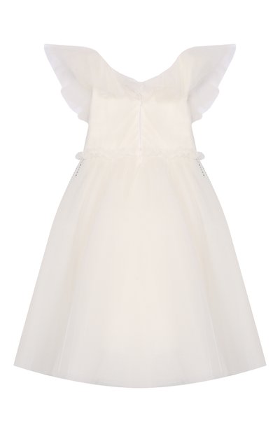 Платье с отделкой стразами MONNALISA кремового цвета по цене 78450 руб., арт. 71F908NP, фото 2 Платье с отделкой стразами MONNALISA, арт. 71F908NP, фото 2