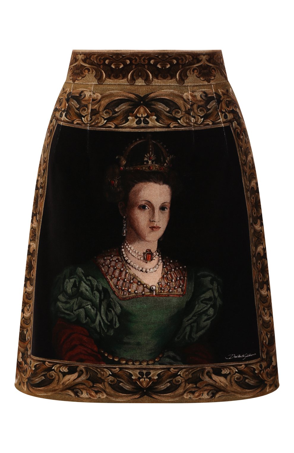 Хлопковая юбка DOLCE & GABBANA зеленого цвета по цене 99500 руб., арт. F4BPST/GD031, фото 1 Хлопковая юбка DOLCE & GABBANA, арт. F4BPST/GD031, фото 1