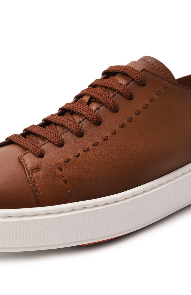 Мужские кожаные кеды cleanic SANTONI коричневого цвета, арт. MBCG22065BARTAFB | Фото 7 (Подошва: Массивная; Материал внутренний: Натуральная кожа; Материал внешний: Натуральная кожа; Стили: Классический; Кросс-КТ: Низкие; Материал утеплителя: Без утеплителя; Автоматизация состава: Проставлено; Автоматизация ТО: Проставлено)