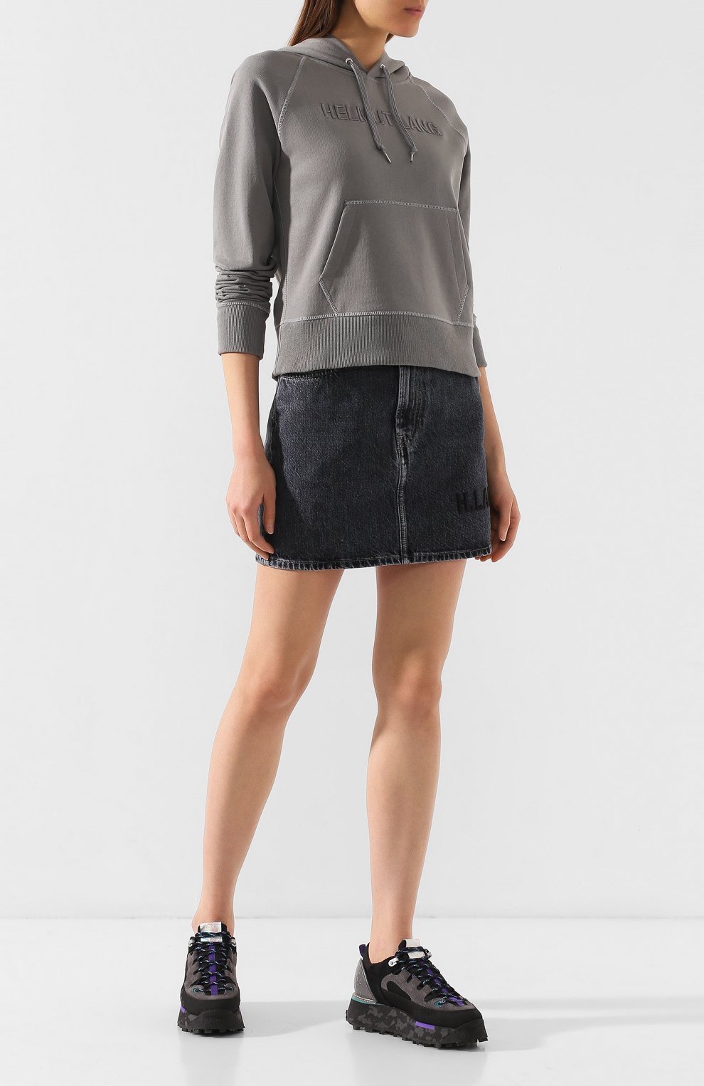 Хлопковое худи HELMUT LANG серого цвета по цене 37750 руб., арт. J07DW503, фото 2 Хлопковое худи HELMUT LANG, арт. J07DW503, фото 2