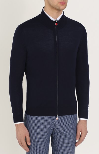 Шерстяной кардиган на молнии с воротником-стойкой KITON, арт. UK863/9, фото 3