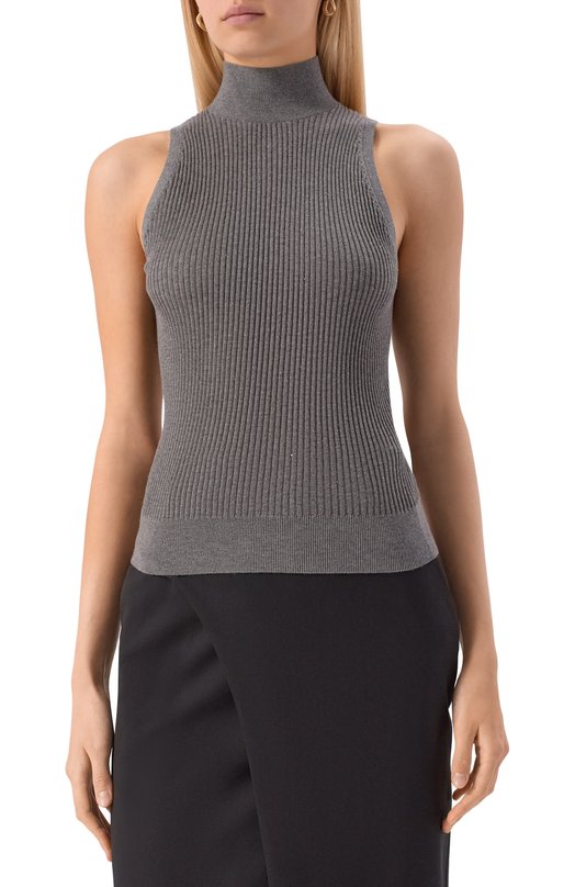 Топ из шелка и шерсти Max Mara Studio CAMP0S Серый  CAMP0S Фото 3