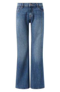 Женские джинсы 7 FOR ALL MANKIND синего цвета, арт. JSSFC100JA | Фото 1 (Длина (брюки, джинсы): Удлиненные; Материал сплава: Проставлено; Драгоценные камни: Проставлено; Материал внешний: Деним, Хлопок; Детали: Делаве; Кросс-КТ: Деним; Силуэт Ж (брюки и джинсы): Расклешенные; Стили: Кэжуэл)