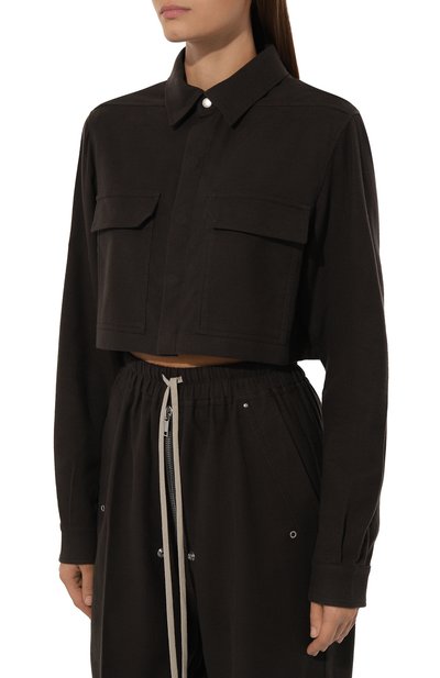 Хлопковая рубашка RICK OWENS, арт. RP02D3245/FL, фото 3