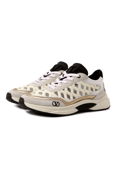 Комбинированные кроссовки ready go runner VALENTINO кремового цвета по цене 69600 руб., арт. XW2S0EA5/NHR, фото 1 Комбинированные кроссовки ready go runner VALENTINO, арт. XW2S0EA5/NHR, фото 1