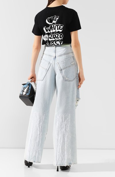 Джинсы свободного кроя OFF-WHITE голубого цвета по цене 85650 руб., арт. 0WYA011F197730647101, фото 2 Джинсы свободного кроя OFF-WHITE, арт. 0WYA011F197730647101, фото 2