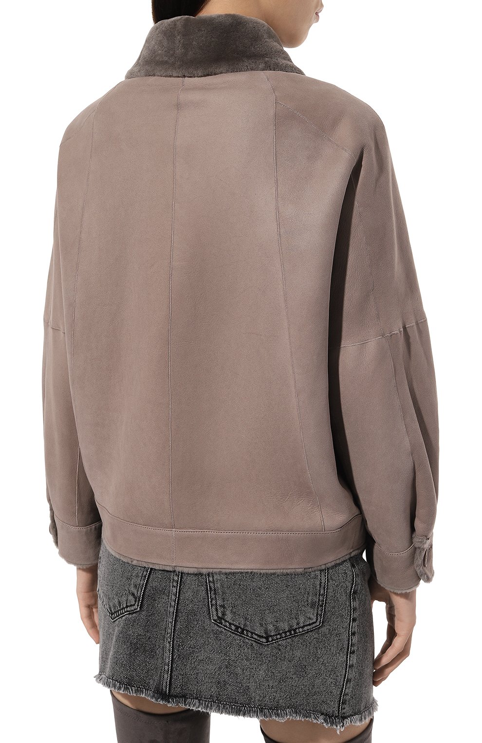 Дубленка из овчины MANZONI24 бежевого цвета по цене 198500 руб., арт. 24M1298-S24/, фото 4 Дубленка из овчины MANZONI24, арт. 24M1298-S24/, фото 4