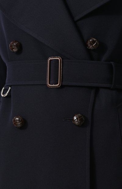 Двубортное шерстяное пальто с поясом BURBERRY темно-синего цвета по цене 325500 руб., арт. 8003619, фото 5 Двубортное шерстяное пальто с поясом BURBERRY, арт. 8003619, фото 5