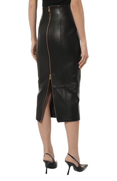 Кожаная юбка BALMAIN, арт. AF0LD300LB24, фото 4