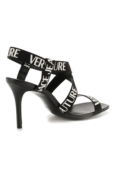 Текстильные босоножки logo tape VERSACE JEANS COUTURE, арт. E0VVBS36-LINEA F0ND0 EMILY DIS. 71/85064, фото 4