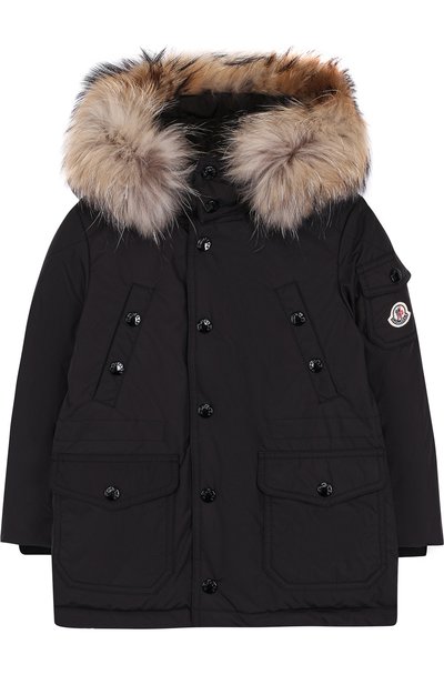 Парка на молнии с капюшоном и меховой отделкой MONCLER ENFANT, арт. D2-954-42322-25-57244/4-6A, фото 1