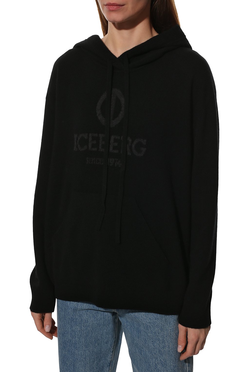 Худи из шерсти и кашемира ICEBERG черного цвета по цене 56650 руб., арт. 22I I2P0/A025/7054, фото 3 Худи из шерсти и кашемира ICEBERG, арт. 22I I2P0/A025/7054, фото 3