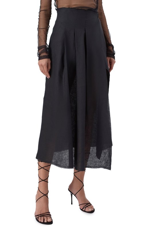 Льняная юбка Isabel Benenato DW24S26 Чёрный  DW24S26 Фото 3