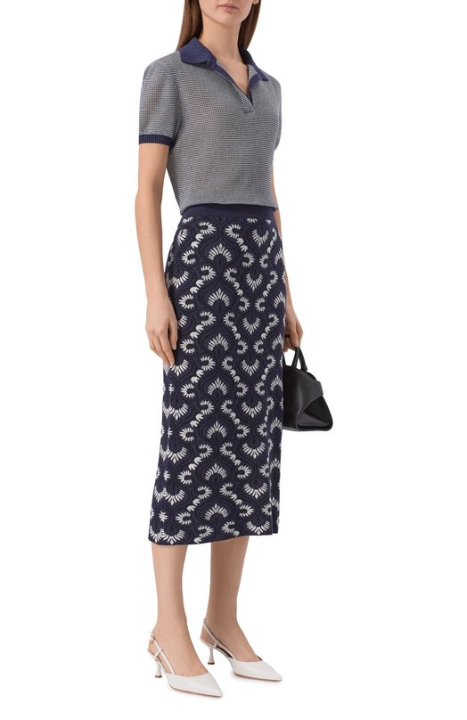 Юбка из вискозы Weekend Max Mara WKDVACU0 Синий  WKDVACU0 Фото 2