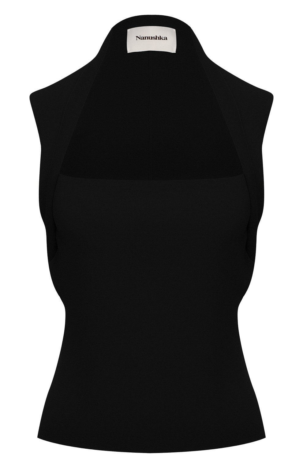 Топ NANUSHKA черного цвета по цене 32050 руб., арт. NAIA_BLACK_C0MPACT KNIT, фото 1 Топ NANUSHKA, арт. NAIA_BLACK_C0MPACT KNIT, фото 1
