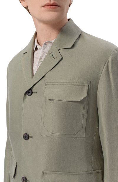 Льняной пиджак CORNELIANI светло-серого цвета по цене 129500 руб., арт. 27XL51/2714326, фото 5 Льняной пиджак CORNELIANI, арт. 27XL51/2714326, фото 5