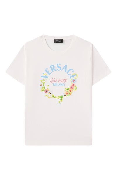 Хлопковая футболка VERSACE, арт. 1018181/1A13080