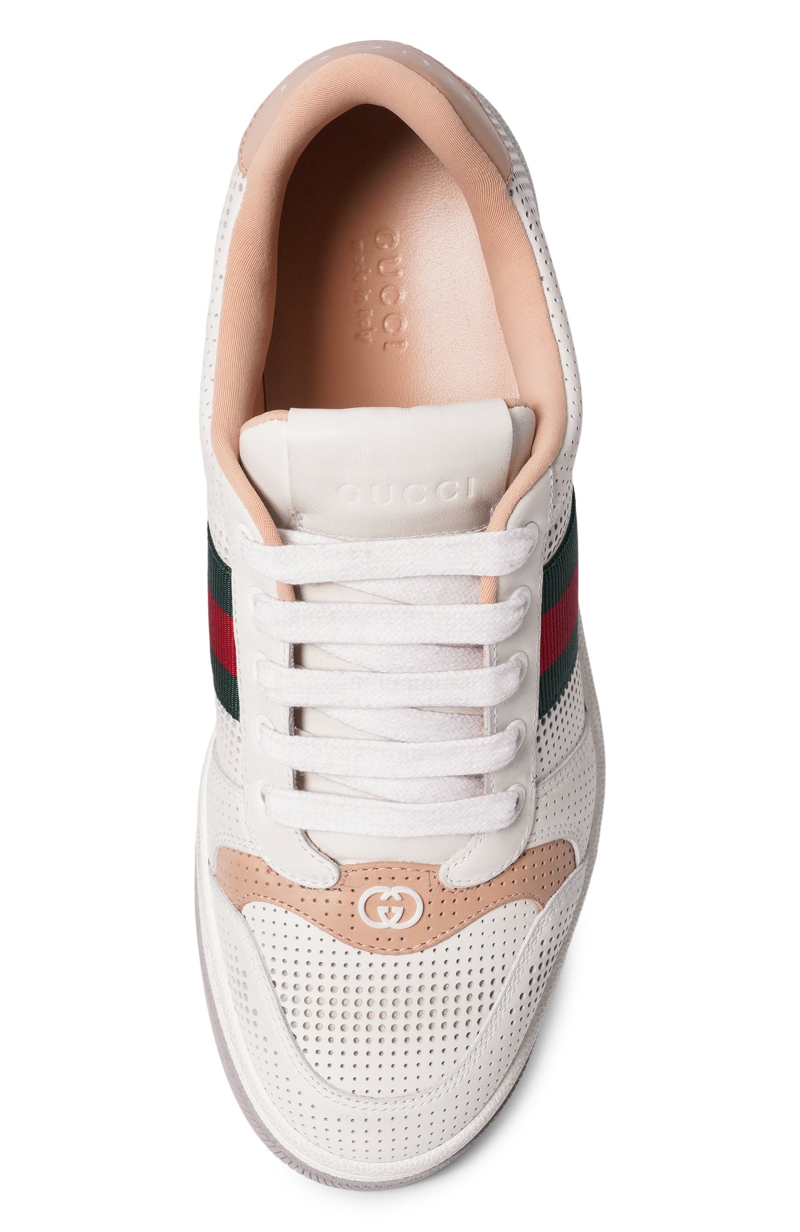 Кожаные кеды screener GUCCI белого цвета по цене 109500 руб., арт. A000MV/AAGVY, фото 6 Кожаные кеды screener GUCCI, арт. A000MV/AAGVY, фото 6