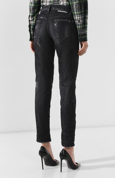 Джинсы с потертостями DSQUARED2 черного цвета по цене 27200 руб., арт. S72LB0226/S30357, фото 4 Джинсы с потертостями DSQUARED2, арт. S72LB0226/S30357, фото 4