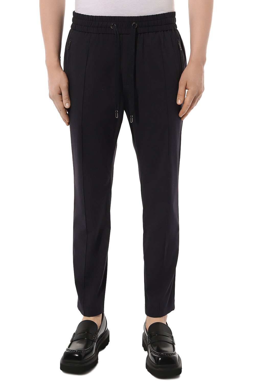 Хлопковые брюки DOLCE & GABBANA темно-синего цвета по цене 98950 руб., арт. GYACET/FUEAJ, фото 3 Хлопковые брюки DOLCE & GABBANA, арт. GYACET/FUEAJ, фото 3