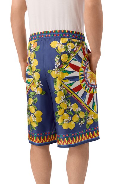 Шелковые шорты DOLCE & GABBANA разноцветного цвета по цене 139500 руб., арт. GV37AT/HI14K, фото 4 Шелковые шорты DOLCE & GABBANA, арт. GV37AT/HI14K, фото 4
